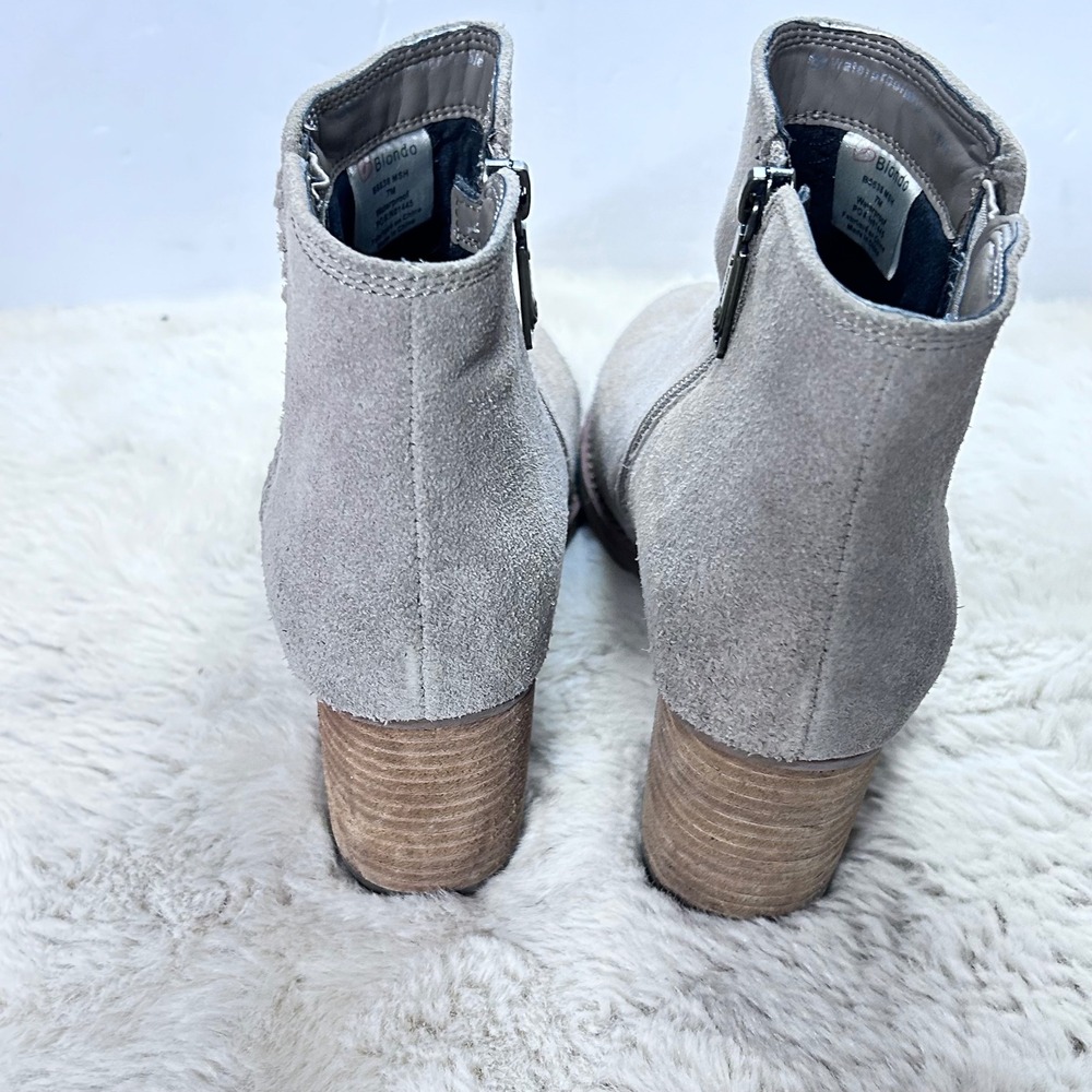 Blondo Waterproof Suede Braided Zip Ankle Boots Women's Size 77 - Picture 8 of 12